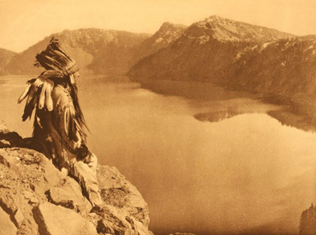 old pic of indian at giiwas-crater lake